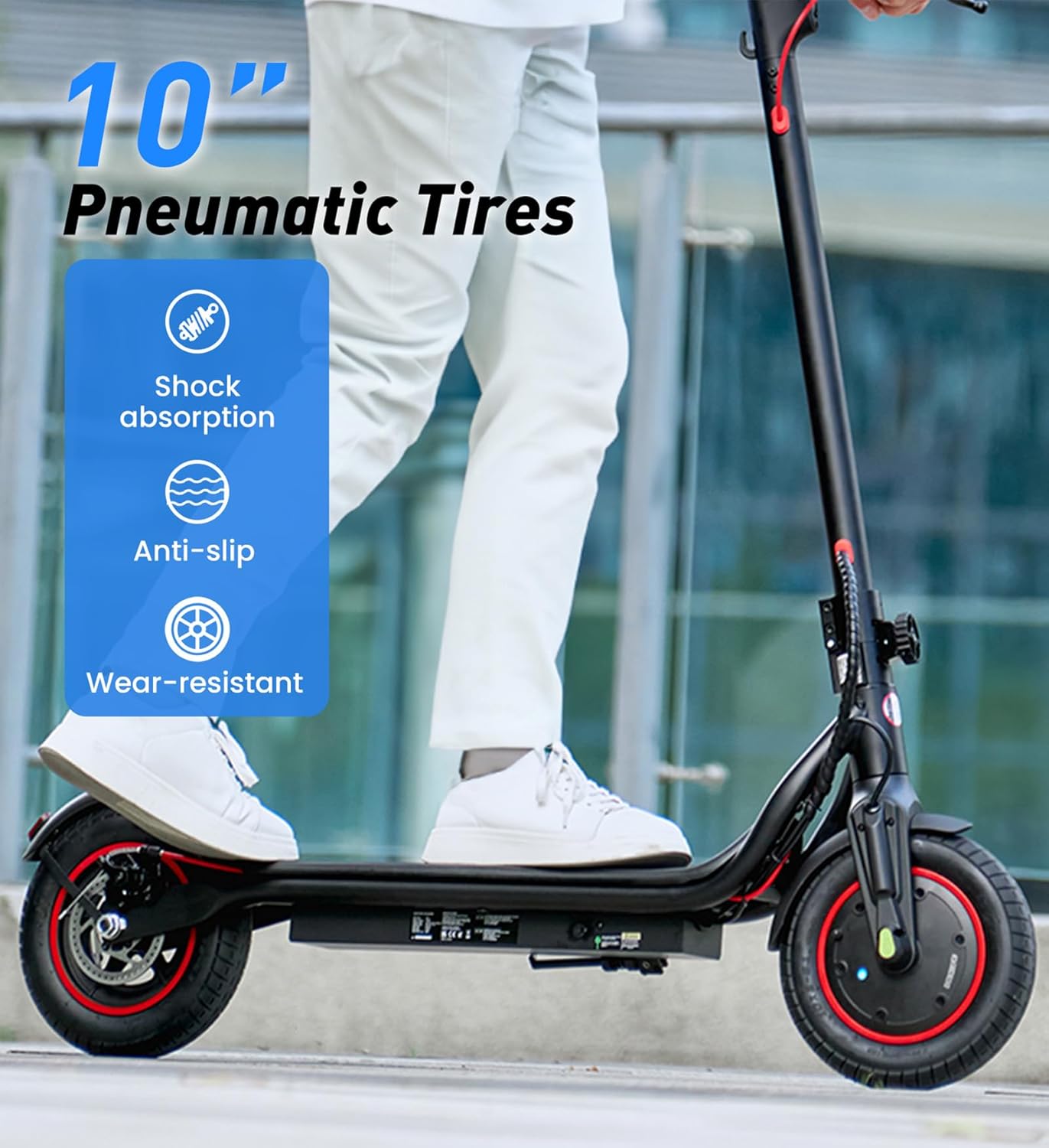 Electric Scooter, 23 Miles, 22 MPH Top Speed Electric Scooter for Adults, 500W Powerful Motor,10"/8.5" Pneumatic Tires Commuting Scooter, Foldable Escooter for Commuting & Campus Use - Image 5